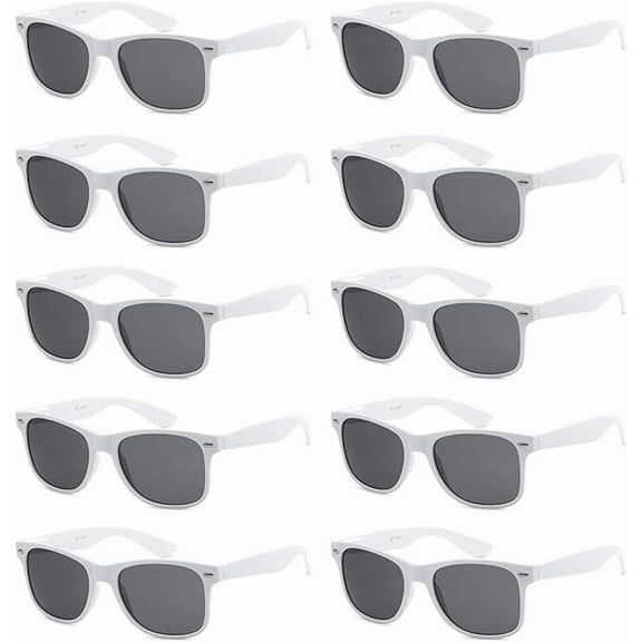 HOT 10 Pack White Retro 80s Sunglasses Deal