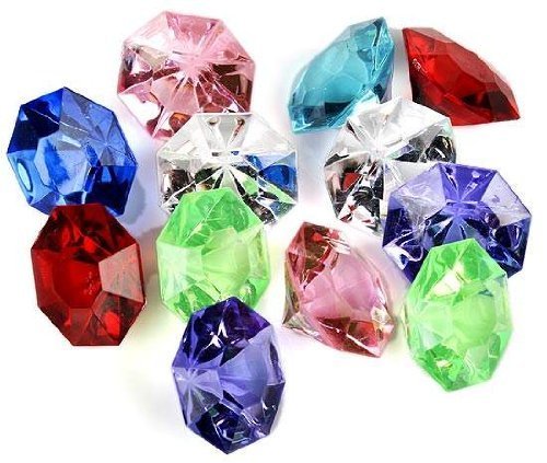Pocut 60 Pcs Multicolor Party Favors Big Acrylic Diamond Gems Pirate Artificial Jewels Treasure for Home Decoration