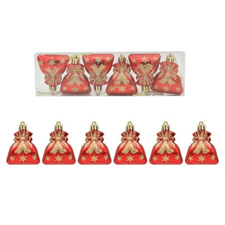 

Pgeraug Pendant Assorted Color Foil Boxes Handmade Gift Boxes Mini Tree Ornaments Candy Box Christmas Tree Ornaments Pendant Decoration Hangs Red