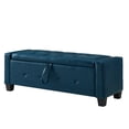 thumbnail image 6 of 48" Ottoman Bench with Storage, Upholstered Faux Leather PU Tufted Storage Ottoman for Bedroom, Living Room, Entryway,Blue, 6 of 18