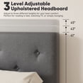 thumbnail image 5 of Frostbloom Full Size Linen Upholstered Platform Bed Frame with Adjustable Headboard, Gray, 5 of 8