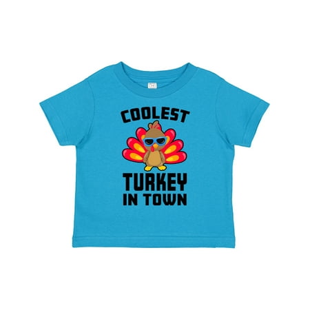 

Inktastic Thanksgiving Coolest Turkey in Town Gift Toddler Boy or Toddler Girl T-Shirt