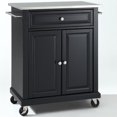 thumbnail image 4 of Crosley Furniture Wood Portable Kitchen Cart in Black & Silver, 4 of 7