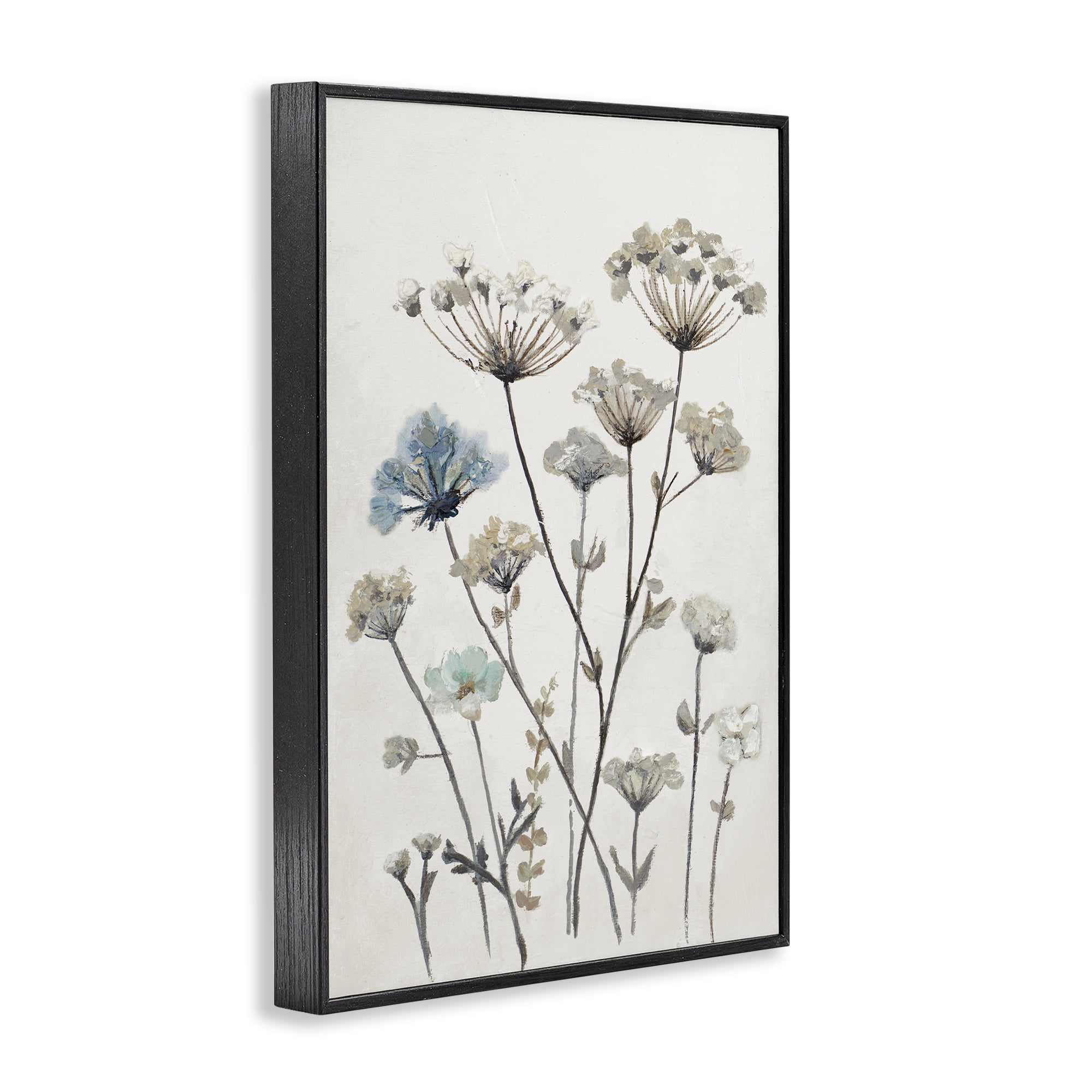 Stupell Industries Neutral Jardin Azul Black Framed Giclee Art, design by Patricia Pinto