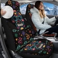 thumbnail image 3 of Uorisanigo Car Seat Cover Fit Four Seasons, Universal Sugar Skull Front of Car Seat Cushions, 2 PCS Auto Seats Protectors, Fit for Most Cars, SUVs, Trucks, and Vans, 3 of 7