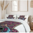 thumbnail image 6 of Ambesonne Hamsa Duvet Cover Set, Doodle Swirls Evil Eye, 2-Calking, Magenta Aqua Peach, 6 of 7