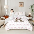 thumbnail image 4 of Castle Fairy Female Men Adults Personalized Initial Bowtie K Bedding Comforter Set 2pcs,Animal Cheetah Print Twin Comforter Sets Microfiber,Dreamy Princess Breathable Bedding Set, 4 of 8