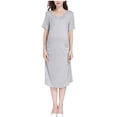 thumbnail image 1 of Robe à Manches Courtes pour Femmes, Robe de Nuit à Manches Courtes Ample Unie pour Femme Enceinte, 1 of 7