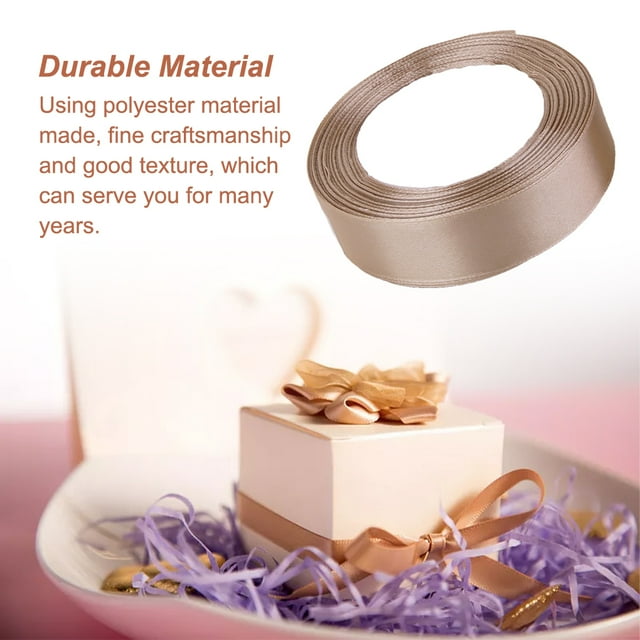 Gift Wrap Ribbon Wedding Decorations Clothes Making Supply DIY Craft Accessories Light-weight Polyester Ribbons for Ornaments Khaki 67