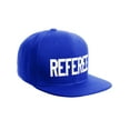 thumbnail image 2 of Classic Snapback Referee Hat High Profile Flat Bill Visor Adjustable Back Cap, Royal White, 2 of 3