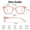 thumbnail image 3 of Reading Glasses for Women, Square Readers for Near Intermediate & Distance Vision, Lightweight Full Rim Fashion Eyeglasses,Pink - +3.00,Blue Light Blocking, 3 of 4