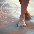 thumbnail image 2 of Women's Anklets 3 Layer Simplicity Beach Feet Jewelry for Fashion-Forward Individuals, 2 of 4