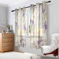 thumbnail image 2 of Yayeee Window Curtains Light Filtering 63"x52" Grommet Panel Pair Home Living Room Decor, Purple Floral Rabbit, 2 of 7