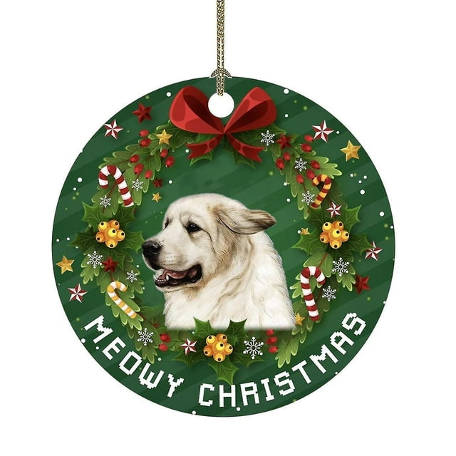 Decoración divertida de Navidad, colgante con patrón de perro de Navidad, adornos para árbol de Navidad