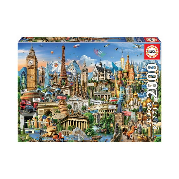 Educa Borrs 17697 Symbole Von Europa Educa Borras Europe Landmarks 2000 Piece Jigsaw Puzzle, Multi