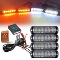 thumbnail image 3 of Luz LED estroboscópica para rejilla de automóvil, luz de emergencia ámbar, control remoto inalámbrico, señal de destello, baliza de bombero, lámpara de advertencia de 12 V y 24 V, 3 of 5