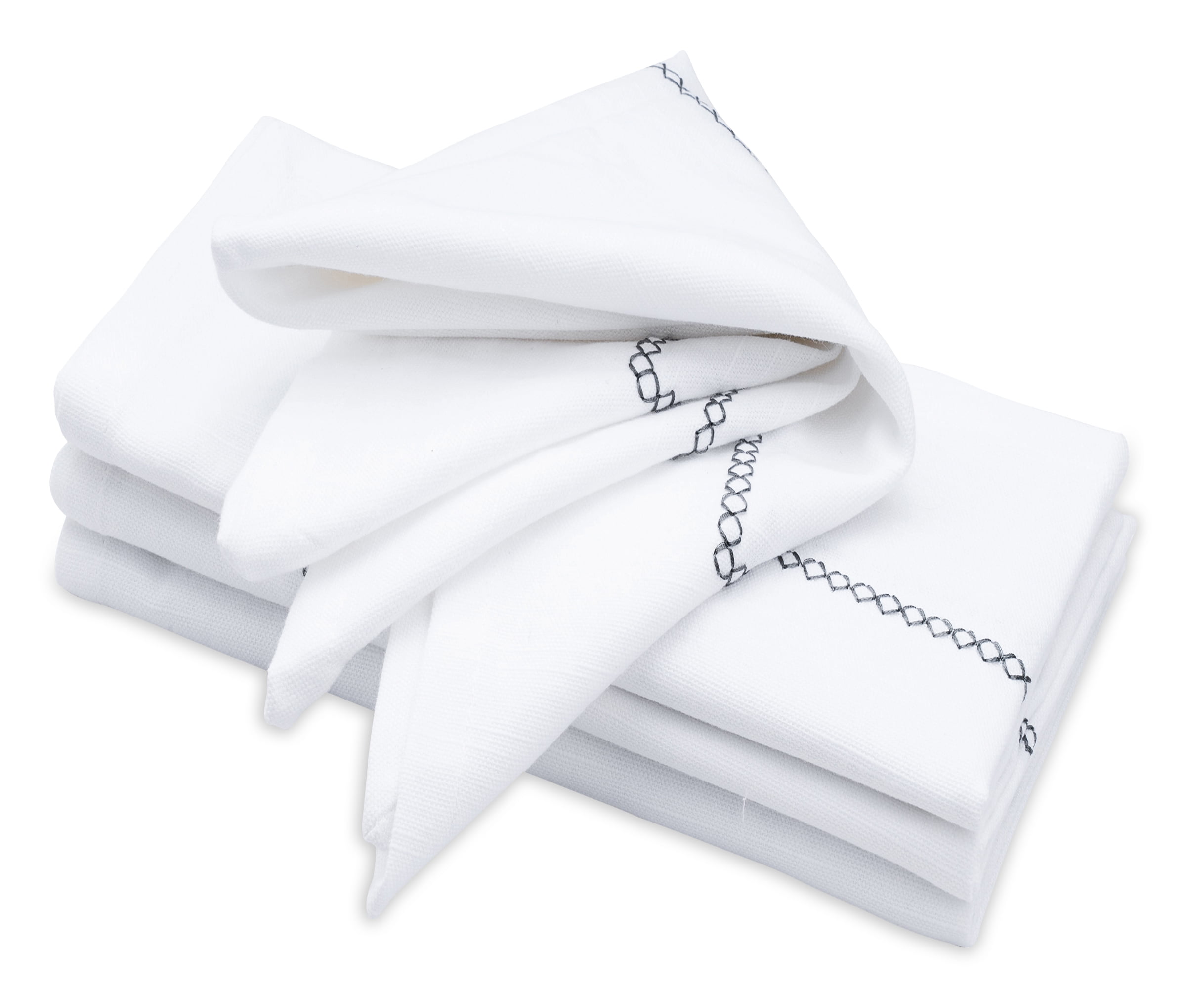 Faux Linen Napkins Set of 4, Wrinkle Free Washable Soft Fabric Textured  Cloth Napkins for Dining, Dinner, Party, Wedding, Holiday (4 Pack, 20 x 20