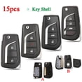 thumbnail image 2 of Jingyuqin For Toyota Corolla 2017 RAV4 Before 2013 Flip Smart Car Key Shell Case Toy43 Toy48 VA2 Blade fob 2/3/4 Buttons, 2 of 7
