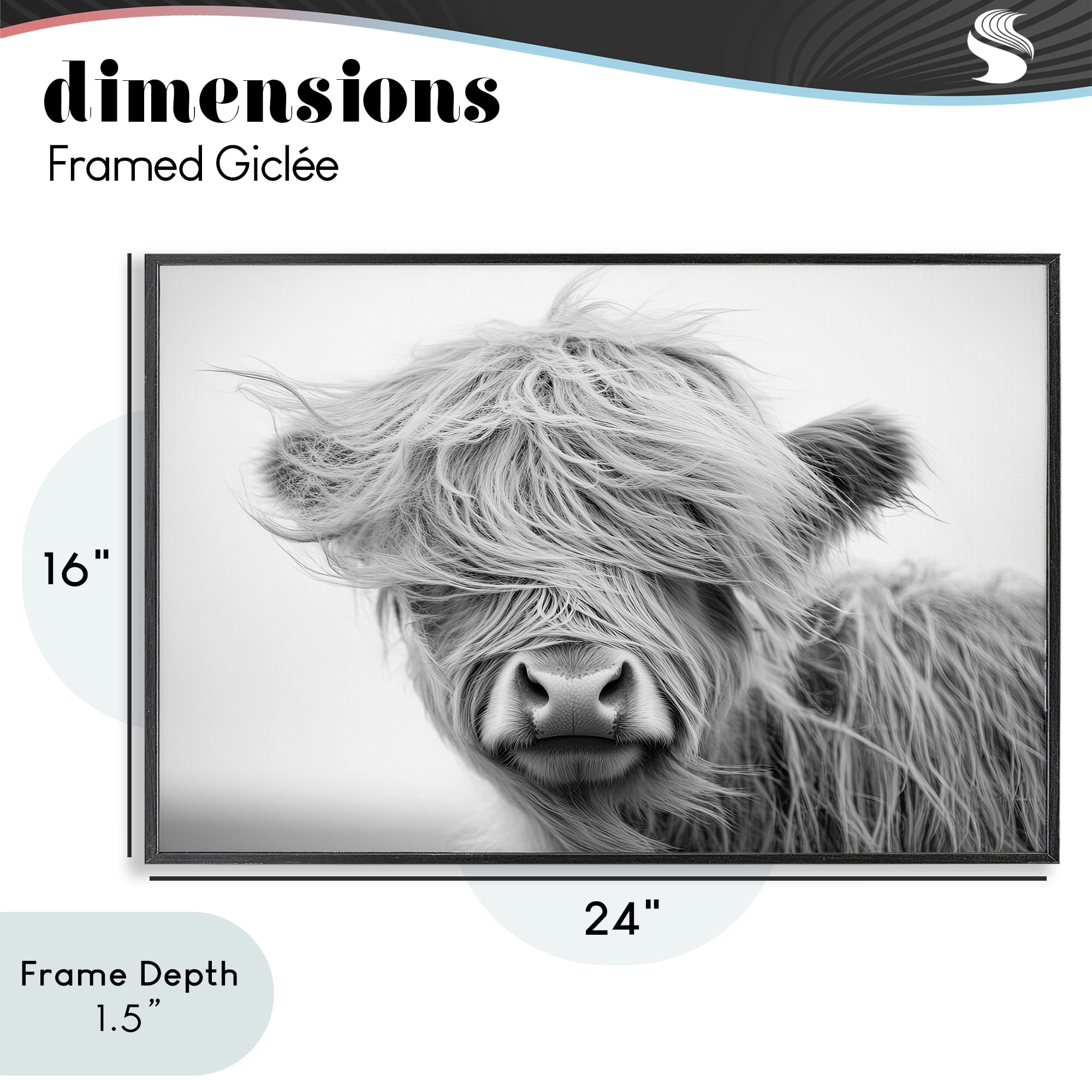 Stupell Industries Easy Breezy Cattle Black Framed Giclee Art, design by Tina LeCour