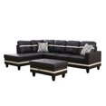 thumbnail image 2 of Ainehome Furniture L-Shaped Sectional Sofa Set, Black Leather Living Room Sets in Home, with Storage Ottoman and Matching Pillows Left Hand Facing, 2 of 9