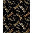 thumbnail image 2 of Dragonfly Blanket Gifts for Boys Girls Women Decor for Home Bedroom Living Room Lounge Sofa, Soft Fluffy Smooth Lightweight Throw Blankets Gold Black Twin 60"x80", 2 of 5