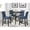 Blue, variant on Nailhead - trimmed blue fabric counter seating set / Add charm to your dining setup