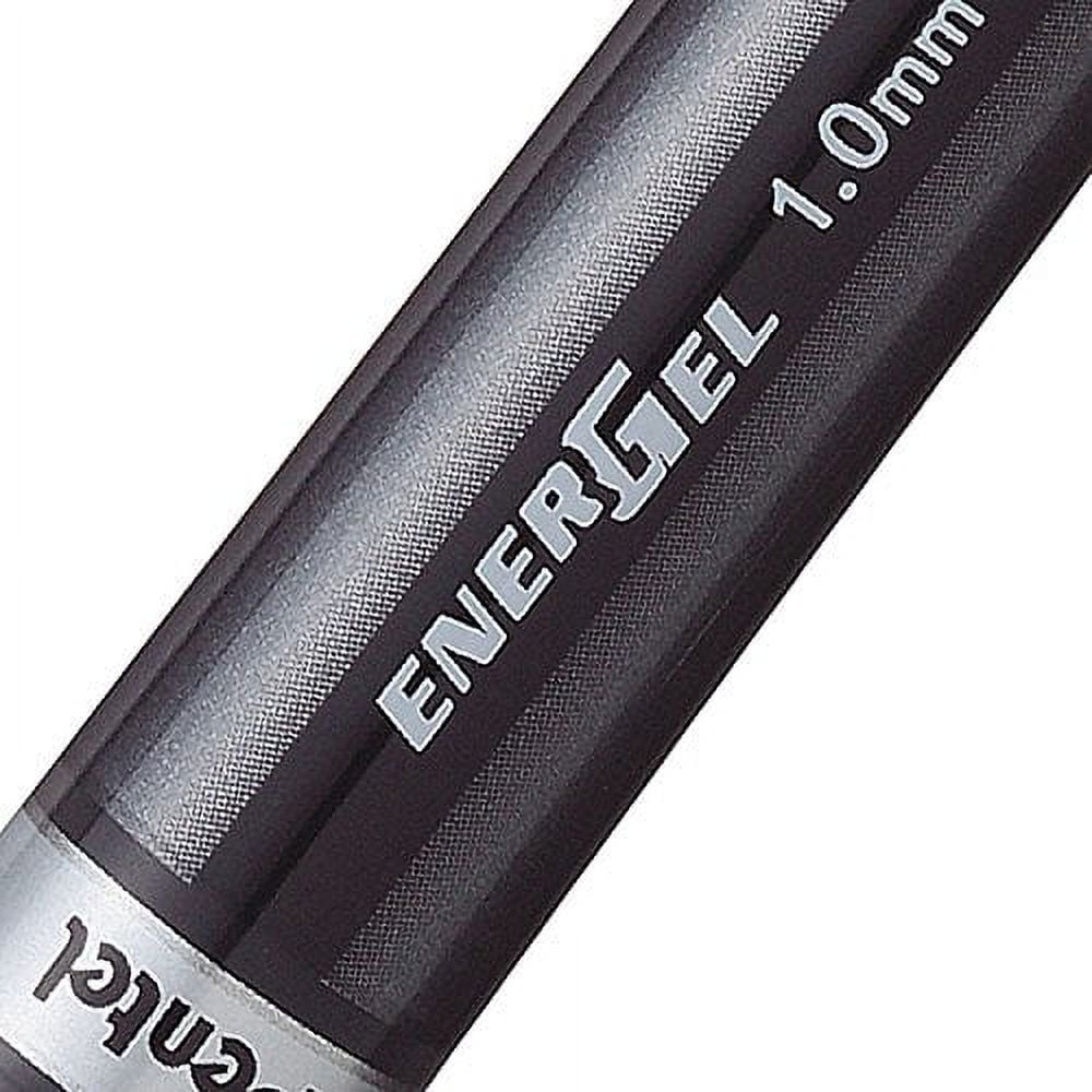 PENTEL EnerGel NV Liquid Gel Pen, 1mm, Black Barrel, Black Ink, Dozen (BL30A)