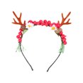 thumbnail image 1 of La novedad de la venda de la venda de los ciervos artificiales de la Navidad con las flores florecen la venda del pelo de Berry Headwear para la muchacha de las mujeres la fiesta de carnaval (FD119), 1 of 7