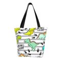 thumbnail image 1 of Disketp Funny Dinosaurs on Stripes Bolsa de Hombro Casual para Mujer, Bolso Cruzado para Compras, Viajes y Uso Diario, 1 of 6