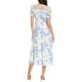 thumbnail image 2 of Taylor womens  Lace Insert Midi Dress, 2, Blue, 2 of 3