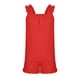thumbnail image 4 of Camisola de Cuello Redondo sin Mangas Casual Y Pantalones Cortos de Estilo de Chicas con Correas Y Doblados Acanalados, Tela Suave Transpirable, Traje de Dos Piezas de Color Sólido, 4 of 9