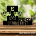 thumbnail image 4 of Craftnamesign Custom Wooden Optometry Desk Name Plate, Optometrist Metal Nameplate, Office Decor, 4 of 5