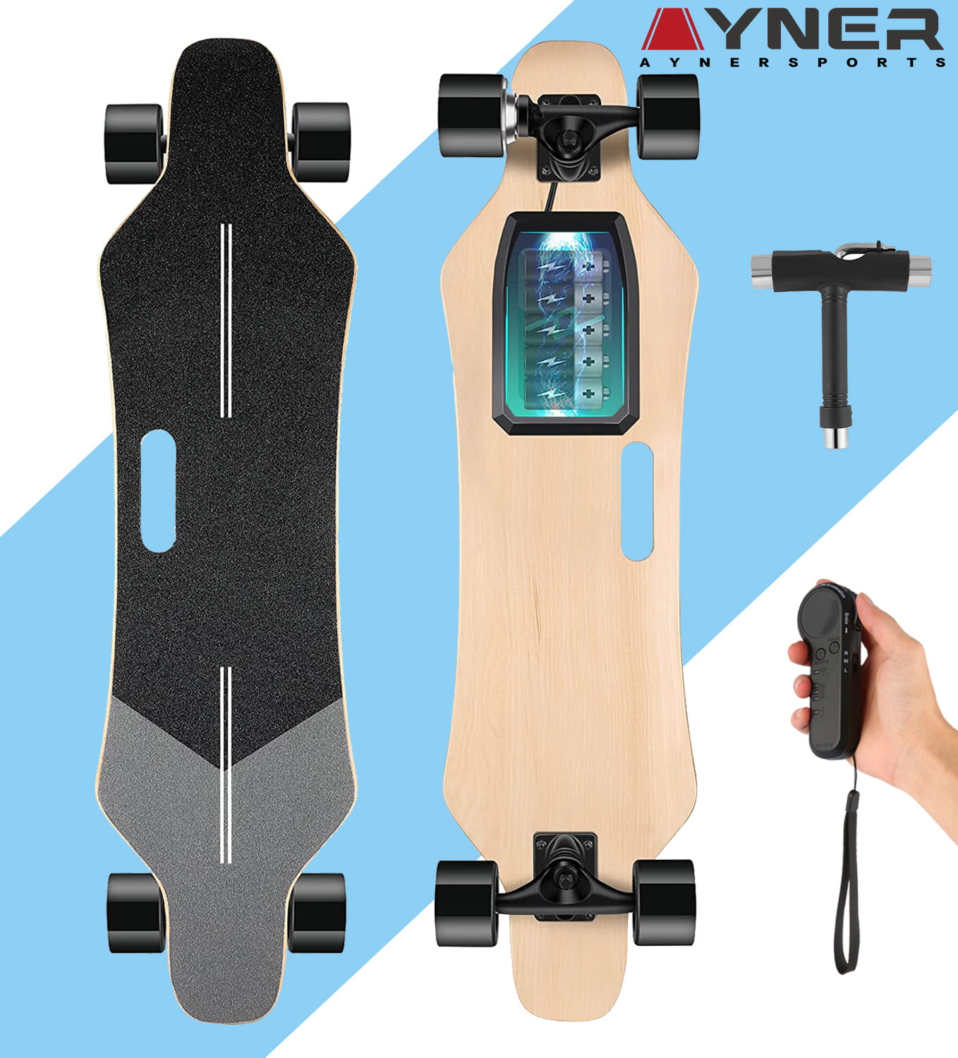 Electric Skateboard 33inch E-skateboard Longboard for Adult Beginner Gift 350W 