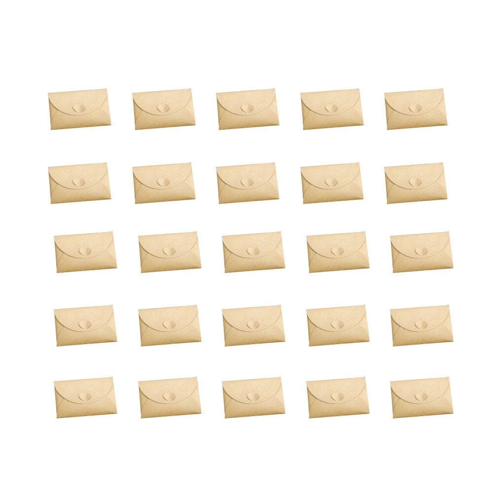 LOLIPPYY 100Pcs Beige Kraft Paper Envelopes Heart Closed for Postcard Storage