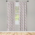 thumbnail image 3 of Ambesonne Unicorn Curtains, Unicorn Candies Stars, Pair of 28"x95", Yellow Lilac Pink, 3 of 5