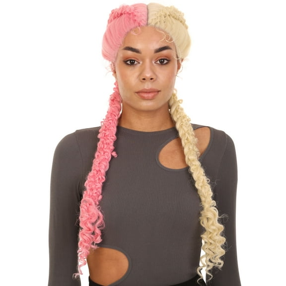 LUXLUXE Renee 27-inches ½Lace Part French Butterfly Lace Braided Wig, Heat Resistant Fiber, Multiple Color Options