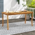 thumbnail image 2 of Gymax 63'' Outdoor Dining Table w/ Umbrella Hole Slatted Tabletop for Backyard, 2 of 10