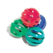 Slotted Balls with Jingle Bells, 1.5", 4pk, Assorted