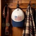 thumbnail image 6 of Navy Blue Patriotic Baseball Cap, Unique Bow Wave Splicing With Flag Embroidery, Breathable Hard Top Headwear for Outdoor Walking, 4th Of July Events, Holiday Parades and Daily Casual Wear, 6 of 8