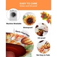 thumbnail image 3 of Round Fitted Tablecloths Fall Thanksgiving Pumpkin Sunflower Dwarf Waterproof Table Cover for Kitchen Dining Party Decor Orange Maple Leaf,55"-60", 3 of 6
