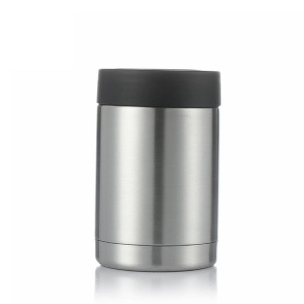 Cateissary Botella de agua con aislamiento de acero inoxidable, taza para beber en frío, portátil, para clima cálido, antideslizante, para Utensilios de cocina Plata, 12 onzas 7.5x7.5x12.5 cm
