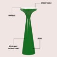 thumbnail image 3 of JONATHAN Y Oliver 22.25" Mid-Century Glam Retro Metal Drink Table and Decorative End Table with White Marble Round Top, Green/White, END1009C, 3 of 5
