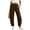 c01Brown, variant on LNWUY Womens Barrel Pants High Elastic Waisted Summer Fashion Solid Color Capri Pants Loose Fit Casual Wide Leg Trousers Brown S
