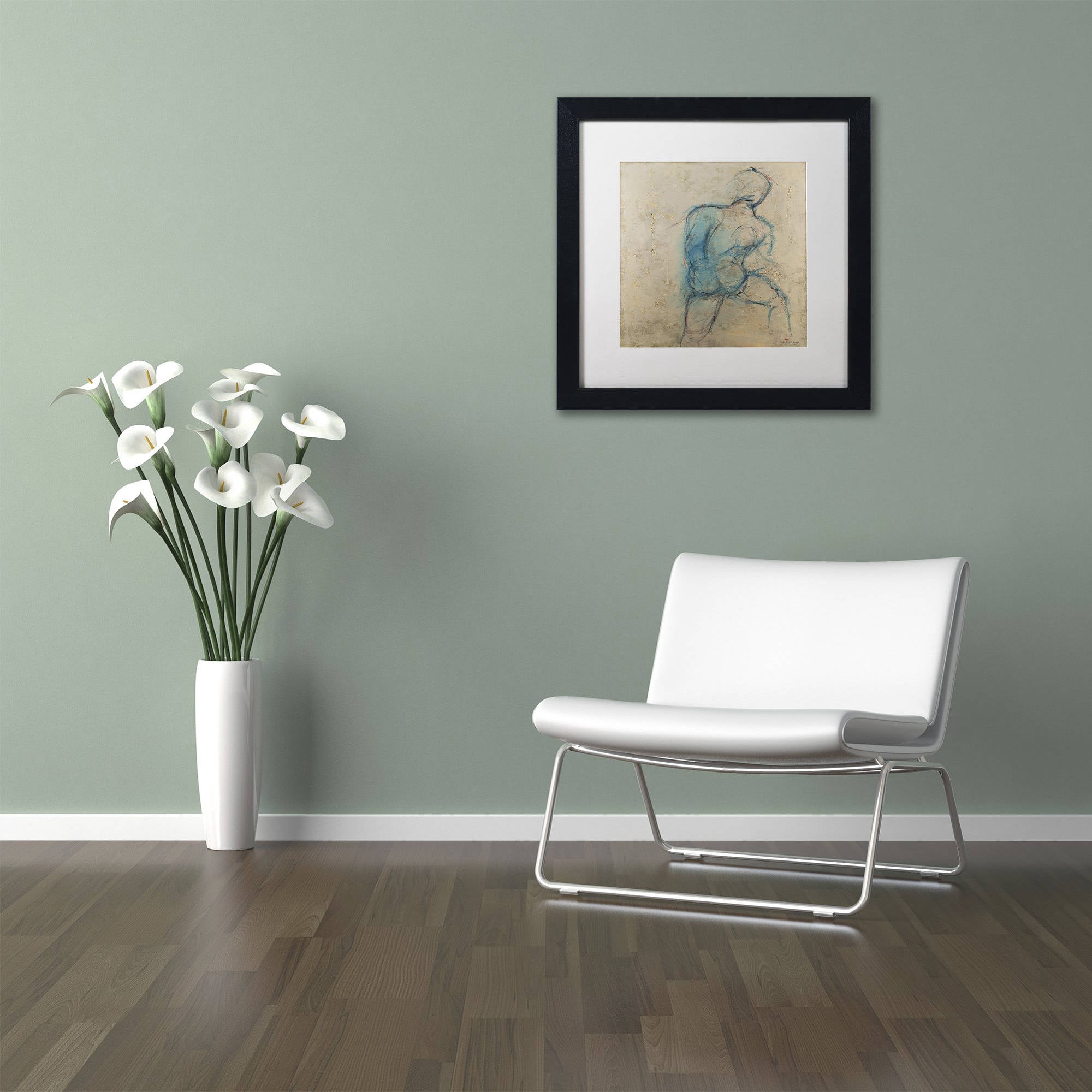 Trademark Fine Art "Iron Man" Canvas Art by Joarez, White Matte, Black Frame
