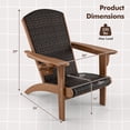 thumbnail image 3 of Gymax Set of 4 Adirondack Chair w/ Rattan Padded Seat & Back Wide Hidden Cupholder Patio Brown, 3 of 6
