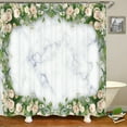 thumbnail image 2 of 3d bathroom waterproof shower curtain with hook European beautiful flower floral printing home decoration polyester curtain, 2 of 7