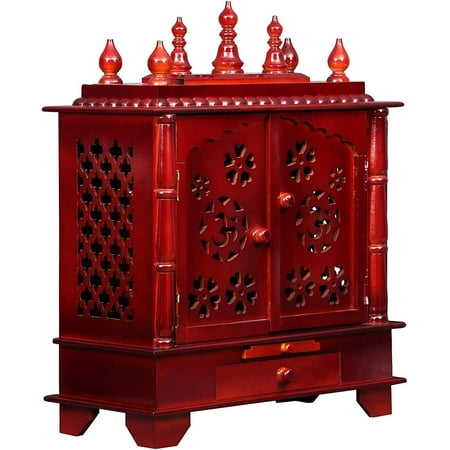 

Indian Handicrafts Export Home Temple Wooden Temple Pooja Mandir for Home (Medium-18 X 12 X 24 (WXDXH) inch HON)