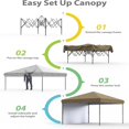 thumbnail image 2 of EastVita 10x10 Pop Up Awning with 1 Side Wall 3 Adjustable Heights Roller Bag 4 Sandbags Brown, 2 of 5