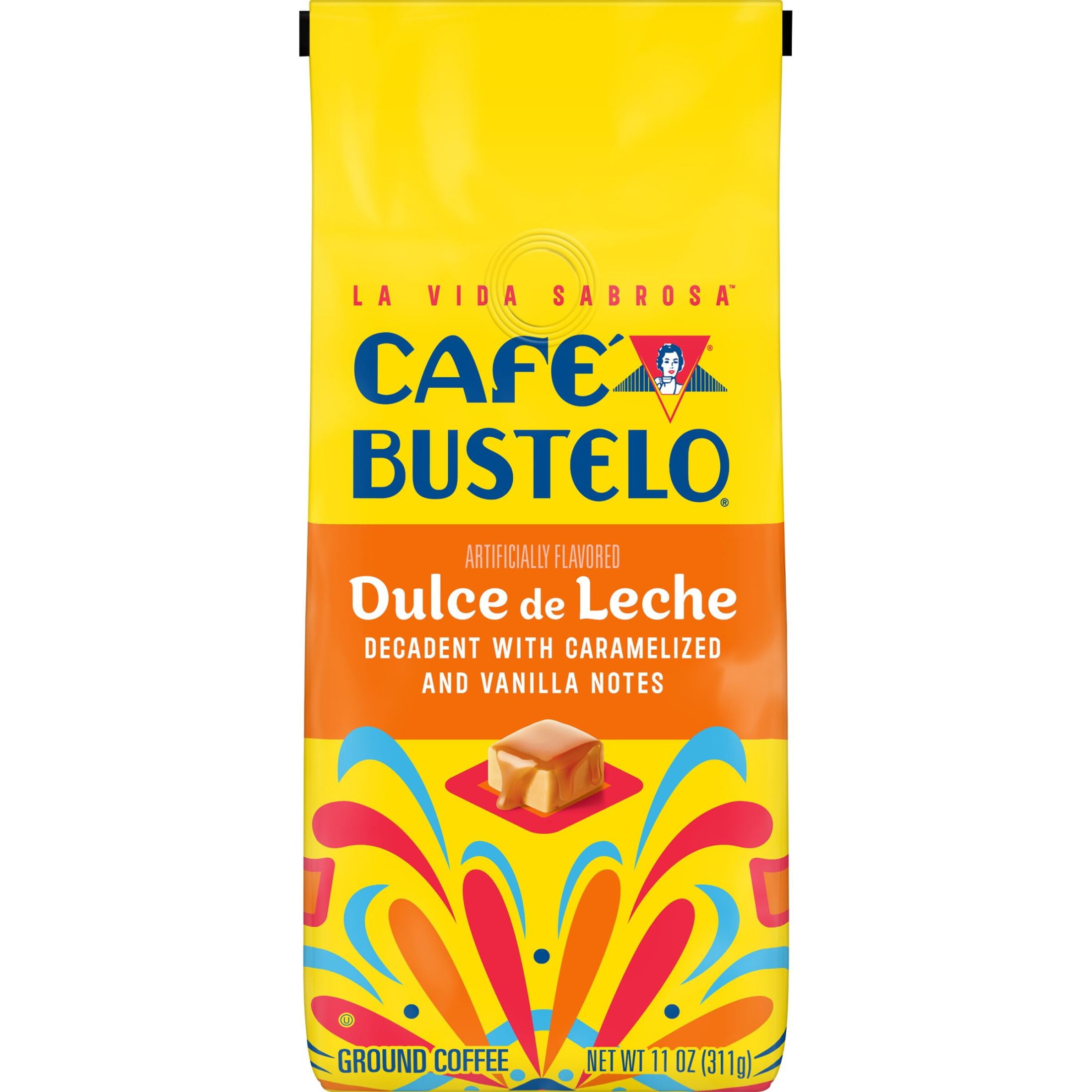 (6 pack) Cafe Bustelo Dulce de Leche Artificially Flavored Ground Coffee, 11 oz Bag