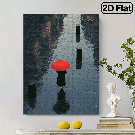 500 pieces of scene puzzle. The person under the red umbrella. The best choice for friends birthday gifts. Add an artistic atmosphere to the room. 20.4x15 inch